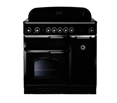 RANGEMASTER  Classic 90 Electric Ceramic Range Cooker - Black & Chrome